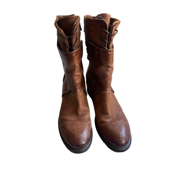 AS98 Chet Katarina Brown Cognac Leather Mid Calf Boot Size EU 41 US 10 - Picture 4 of 11
